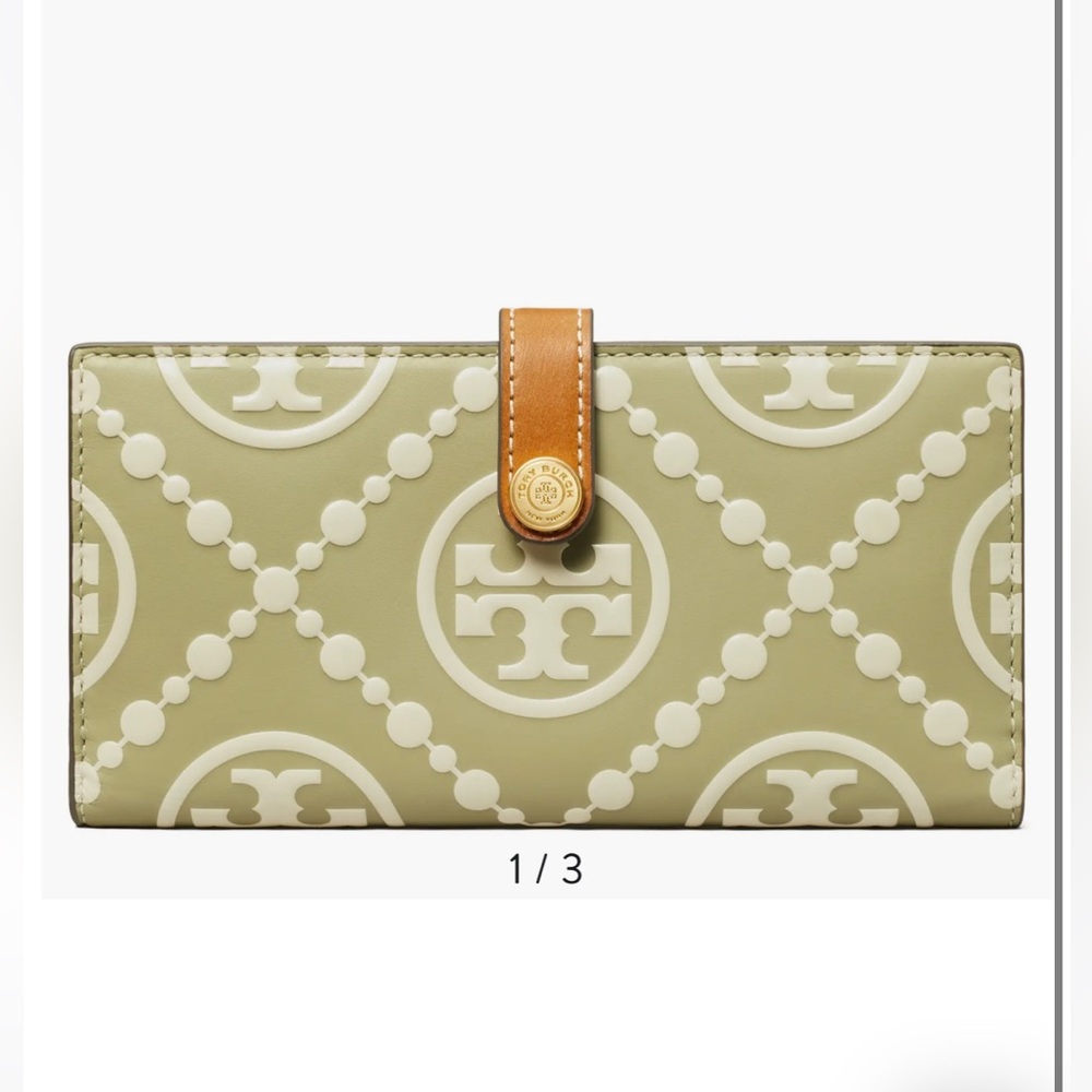 Tory Burch Embossed T-Monogram Slim Bifold Wallet